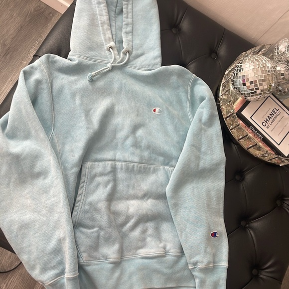 Champion Reverse Weave Washed Blue Hoodie - Picture 1 of 4